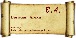 Berauer Alexa névjegykártya